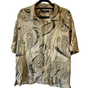 Axis La Button Up Shirt Silk Cotton Short Sleeve Y2K Men/Unisex L Beach Resort